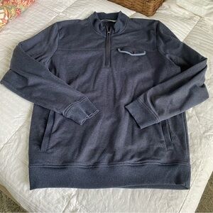 Travis Mathew Quarter Zip Pullover in Navy Blue Left Chest Pocket Size XL
